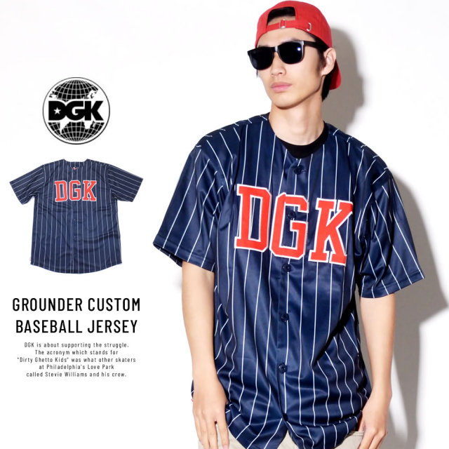 DGK ディージーケー ベースボールシャツ GROUNDER CUSTOM BASEBALL JERSEY (DSS-287)