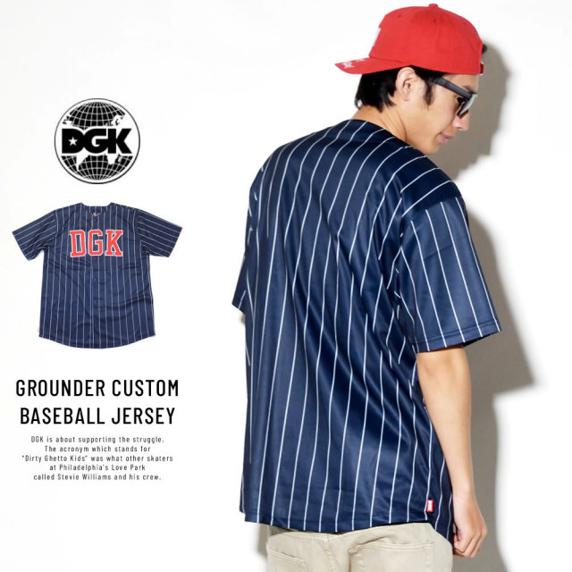 DGK ディージーケー ベースボールシャツ GROUNDER CUSTOM BASEBALL JERSEY (DSS-287)