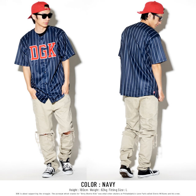 DGK ディージーケー ベースボールシャツ GROUNDER CUSTOM BASEBALL JERSEY (DSS-287)