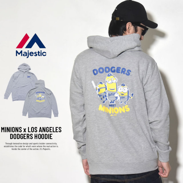 MAJESTIC マジェスティック プルオーバーパーカー メンズ ミニオンズ コラボ MINIONS×LOS ANGELES DODGERS HOODIE (MM06-LDG-8S900MN)