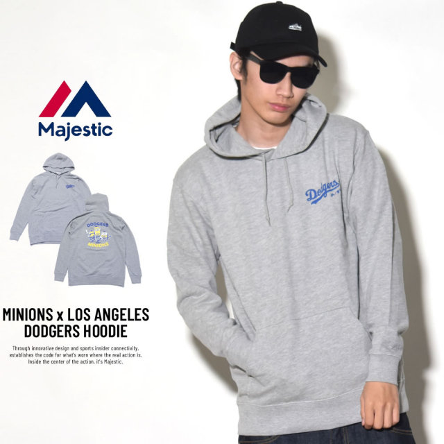 MAJESTIC マジェスティック プルオーバーパーカー メンズ ミニオンズ コラボ MINIONS×LOS ANGELES DODGERS HOODIE (MM06-LDG-8S900MN)