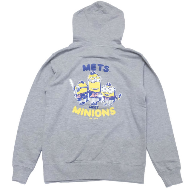 MAJESTIC マジェスティック プルオーバーパーカー メンズ ミニオンズ コラボ MINIONS×NEW YORK METS HOODIE (MM06-MET-8S900MN)