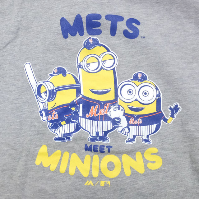 MAJESTIC マジェスティック プルオーバーパーカー メンズ ミニオンズ コラボ MINIONS×NEW YORK METS HOODIE (MM06-MET-8S900MN)