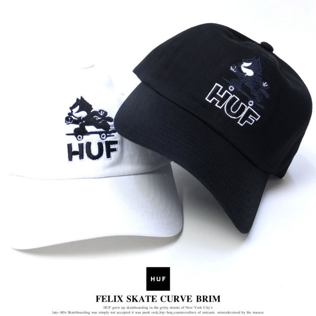 HUF×FELIX ハフ×フィリックス コラボ カーブバイザーキャップ FELIX SKATE CURVE BRIM (HT00281)