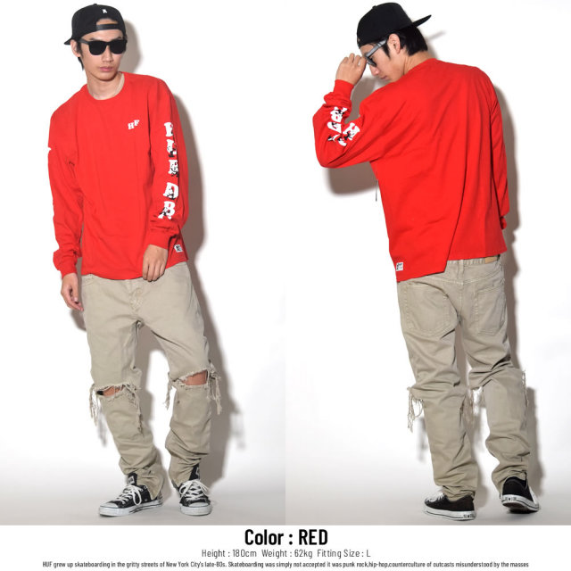 HUF×FELIX ハフ×フィリックス コラボ 長袖Tシャツ FELIX HUF DBC L/S TEE (TS00433)