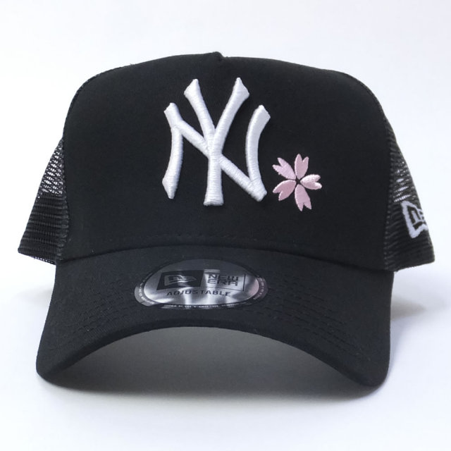 NEW ERA ニューエラ メッシュキャップ 9FORTY A-Frame トラッカー 桜 ニューヨーク・ヤンキース ブラック (11589136)