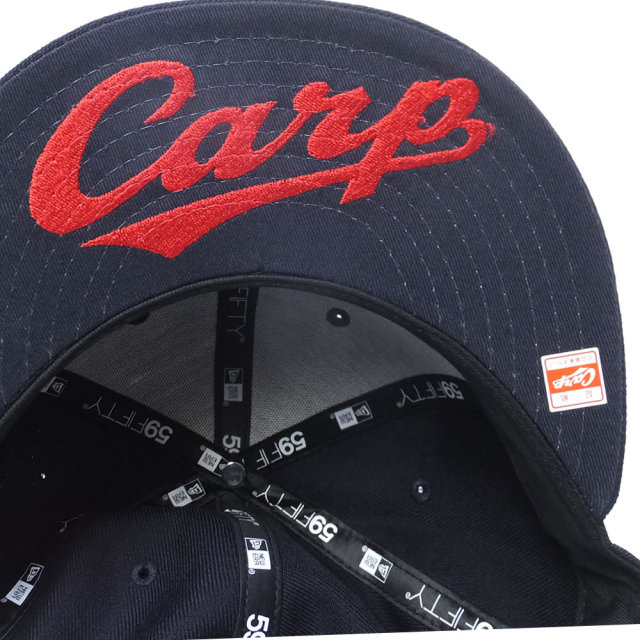 NEW ERA ニューエラ ベースボールキャップ 59FIFTY UNDERVISOR NPB 広島東洋カープ ネイビー×ネイビー レッドアウトライン Carpアンダーバイザー (11589148)