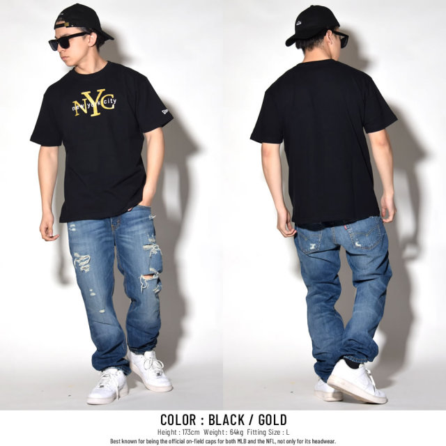 NEW ERA ニューエラ 半袖Tシャツ NYC ブラック/ゴールド (11556745)