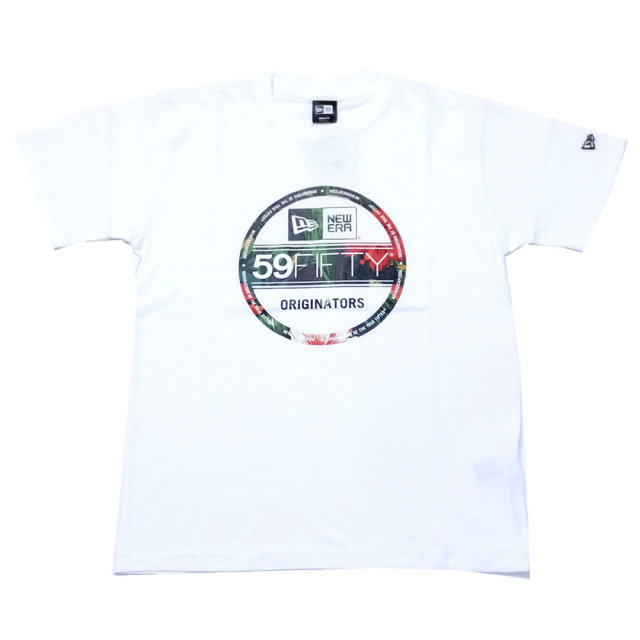 NEW ERA ニューエラ 半袖Tシャツ グリーン ボタニカル バイザーステッカー ホワイト (11556771)