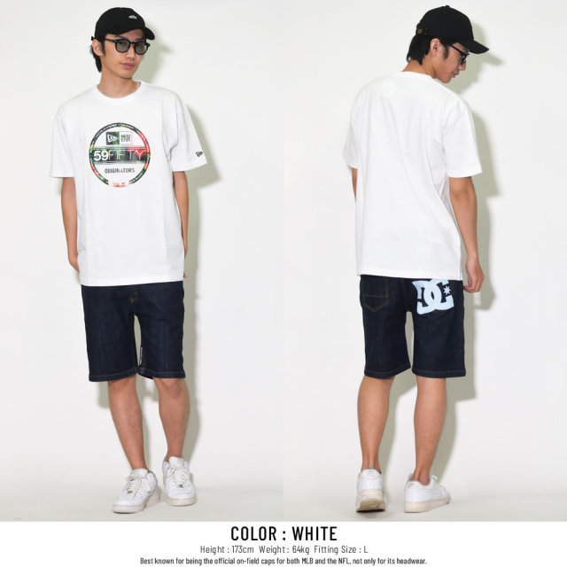 NEW ERA ニューエラ 半袖Tシャツ グリーン ボタニカル バイザーステッカー ホワイト (11556771)