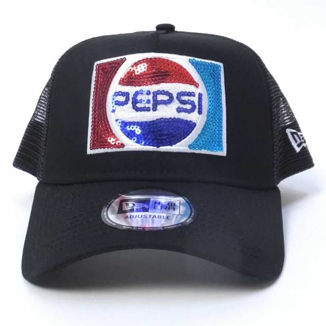 NEW ERA ニューエラ メッシュキャップ コラボ 9FORTY A-FRAME トラッカー PEPSI ペプシ ブラック×1987スパンコールロゴ (11557977)