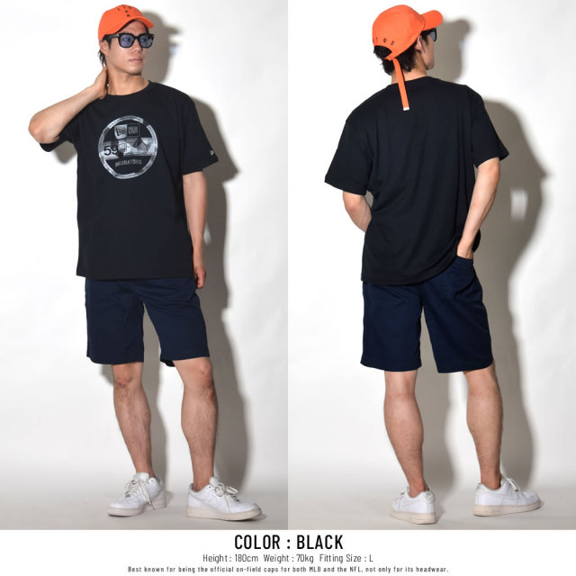 NEW ERA ニューエラ 半袖Tシャツ 吸汗速乾 PERFORMANCE TEE スウェディッシュカモ グレー バイザーステッカー ブラック (11556698)