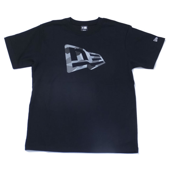 NEW ERA ニューエラ 半袖Tシャツ 吸汗速乾 PERFORMANCE TEE スウェディッシュカモ グレー フラッグロゴ ブラック (11556700)