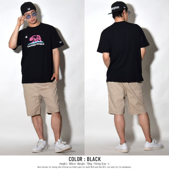 NEW ERA ニューエラ 半袖Tシャツ カリフォルニアリパブリック ブラック (11556793)