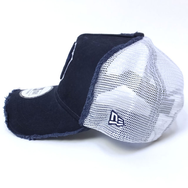 NEW ERA ニューエラ メッシュキャップ 9FORTY Aフレーム トラッカー ダメージド ニューヨーク・ヤンキース ネイビー×ホワイト (11557339)