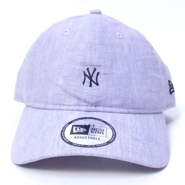NEW ERA ニューエラ カーブバイザーキャップ 9THIRTY クロスストラップ リネンシャンブレー ニューヨーク・ヤンキース パープル×ネイビー (11557441)