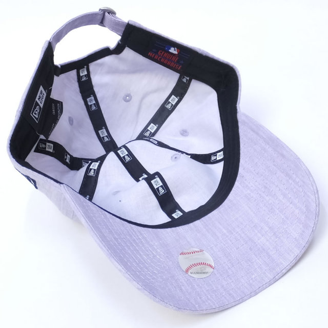 NEW ERA ニューエラ カーブバイザーキャップ 9THIRTY クロスストラップ リネンシャンブレー ニューヨーク・ヤンキース パープル×ネイビー (11557441)