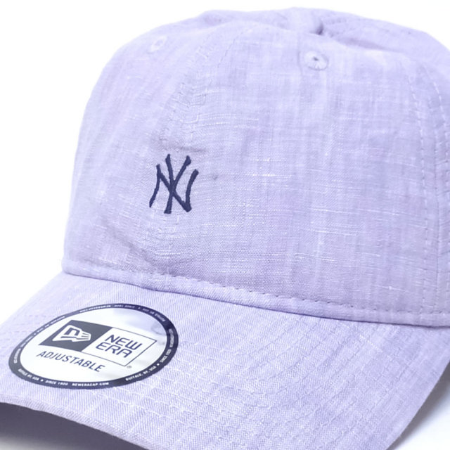 NEW ERA ニューエラ カーブバイザーキャップ 9THIRTY クロスストラップ リネンシャンブレー ニューヨーク・ヤンキース パープル×ネイビー (11557441)