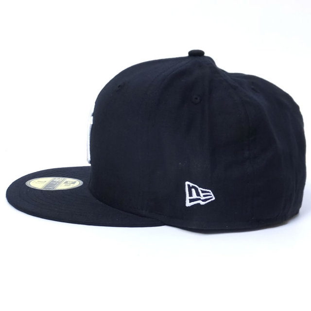NEW ERA ニューエラ ベースボールキャップ 59FIFTY リネンシャンブレー ニューヨーク・ヤンキース ブラック×ホワイト (11557553)