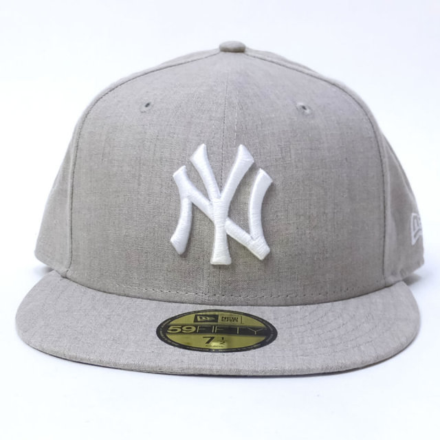 NEW ERA ニューエラ ベースボールキャップ 59FIFTY リネンシャンブレー ニューヨーク・ヤンキース ベージュ×ホワイト (11557554)