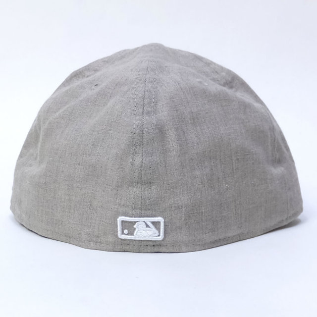NEW ERA ニューエラ ベースボールキャップ 59FIFTY リネンシャンブレー ニューヨーク・ヤンキース ベージュ×ホワイト (11557554)