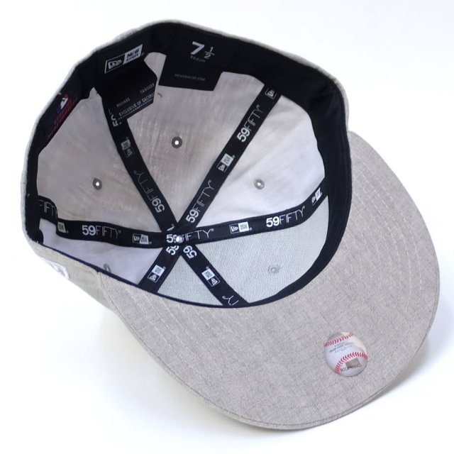 NEW ERA ニューエラ ベースボールキャップ 59FIFTY リネンシャンブレー ニューヨーク・ヤンキース ベージュ×ホワイト (11557554)
