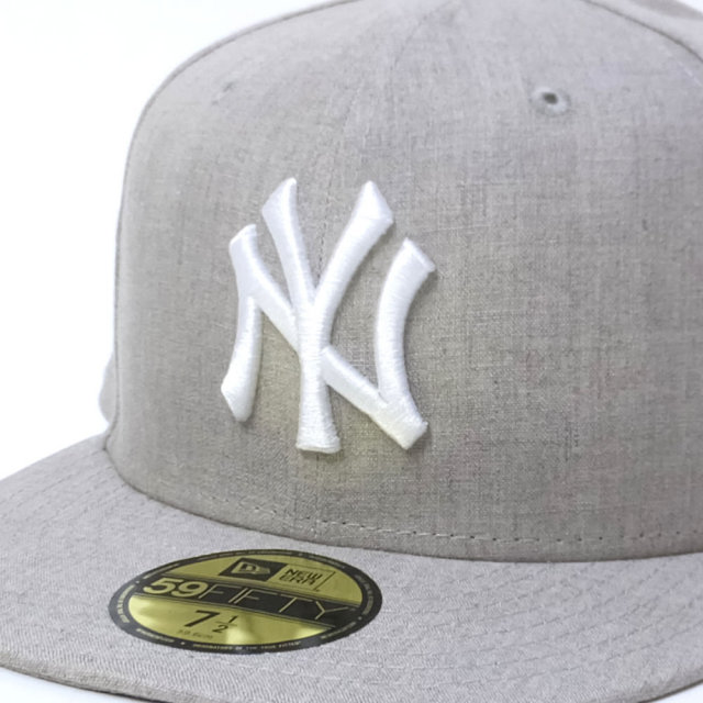 NEW ERA ニューエラ ベースボールキャップ 59FIFTY リネンシャンブレー ニューヨーク・ヤンキース ベージュ×ホワイト (11557554)
