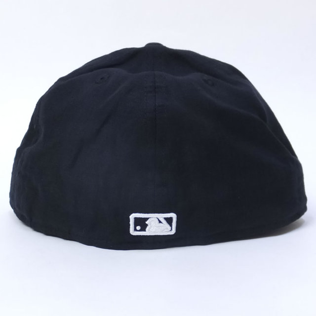 NEW ERA ニューエラ ベースボールキャップ 59FIFTY リネンシャンブレー ロサンゼルス・ドジャース ブラック×ホワイト (11557595)