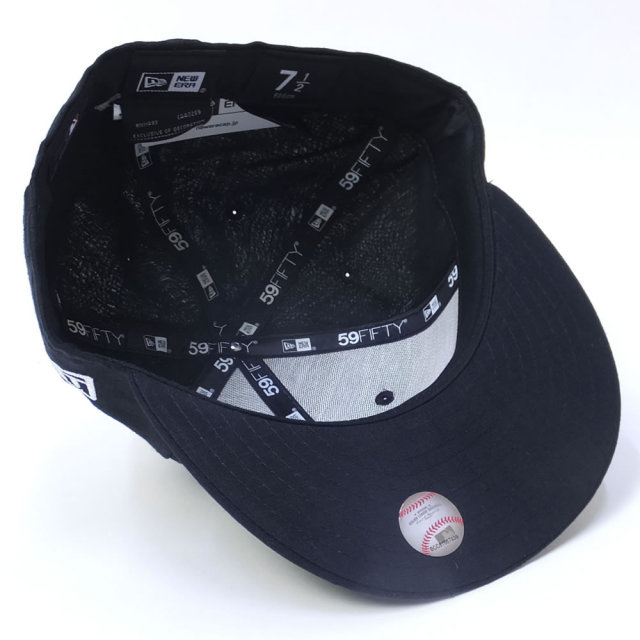 NEW ERA ニューエラ ベースボールキャップ 59FIFTY リネンシャンブレー ロサンゼルス・ドジャース ブラック×ホワイト (11557595)