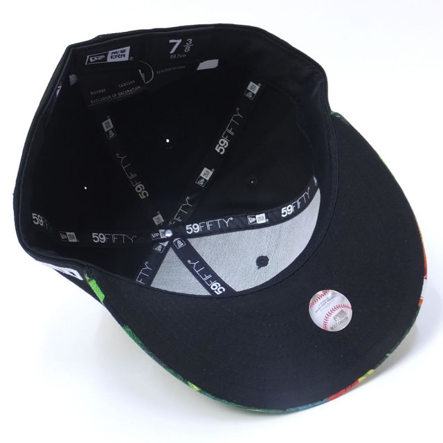 NEW ERA ニューエラ ベースボールキャップ 59FIFTY ボタニカル グリーン ロサンゼルス・ドジャース ブラック×ホワイト ボタニカルバイザー (11557599)