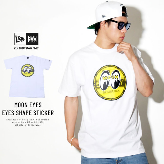 NEW ERA ニューエラ コラボ 半袖Tシャツ MOONEYES ムーンアイズ EYES SHAPE バイザーステッカー ホワイト (11557882)