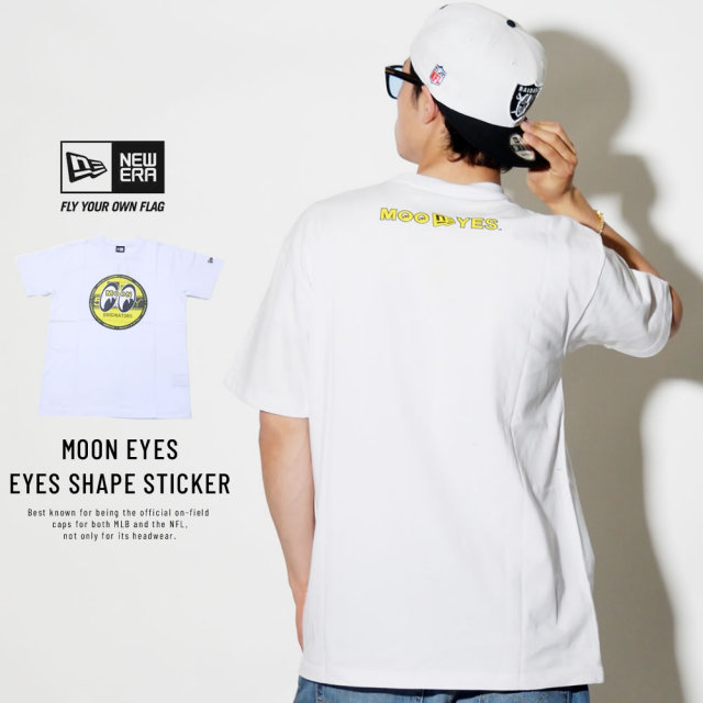 NEW ERA ニューエラ コラボ 半袖Tシャツ MOONEYES ムーンアイズ EYES SHAPE バイザーステッカー ホワイト (11557882)