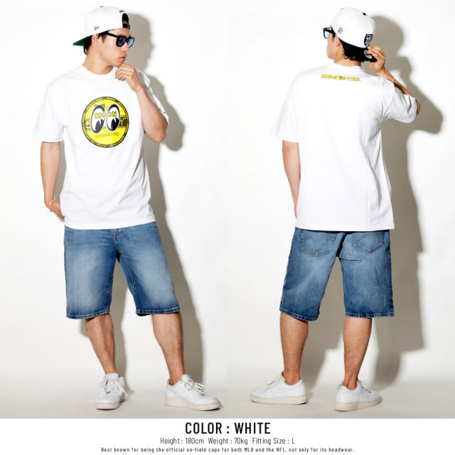NEW ERA ニューエラ コラボ 半袖Tシャツ MOONEYES ムーンアイズ EYES SHAPE バイザーステッカー ホワイト (11557882)