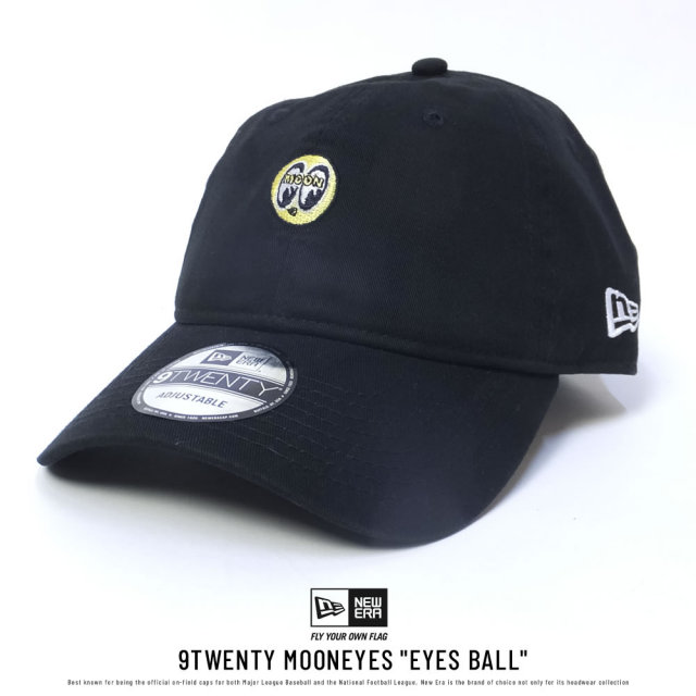 NEW ERA ニューエラ カーブバイザーキャップ 9TWENTY クロスストラップ MOONEYES ムーンアイズ EYES BALL ブラック (11558006)