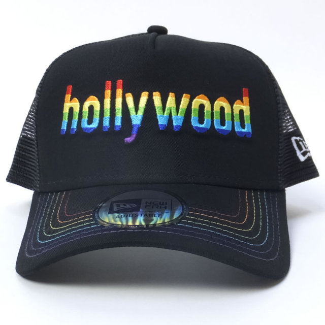 NEW ERA ニューエラ メッシュキャップ 9FORTY Aフレーム トラッカー ハリウッド レインボー ブラック (11557363)