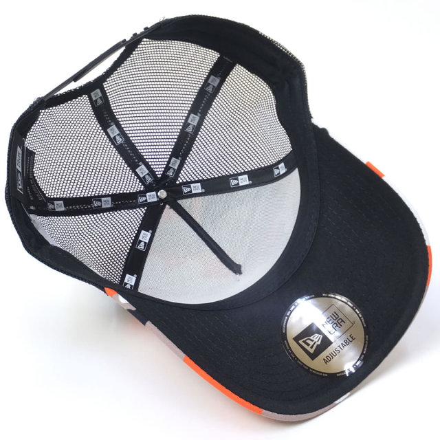 NEW ERA ニューエラ メッシュキャップ 9FORTY Aフレーム トラッカー カラーカモ レッドカモ ブラックメッシュ (11557385)