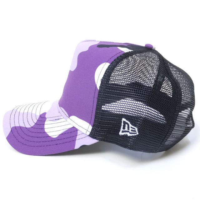 NEW ERA ニューエラ メッシュキャップ 9FORTY Aフレーム トラッカー カラーカモ パープルカモ ブラックメッシュ (11557386)