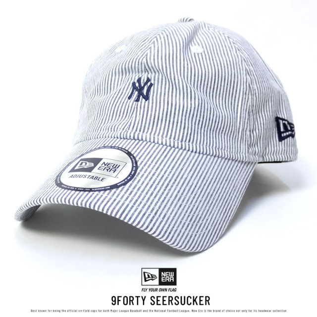 NEW ERA ニューエラ カーブバイザーキャップ 9THIRTY シアサッカー ニューヨーク・ヤンキース ブラック (11557435)