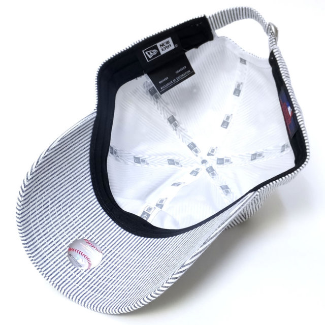 NEW ERA ニューエラ カーブバイザーキャップ 9THIRTY シアサッカー ニューヨーク・ヤンキース ブラック (11557435)