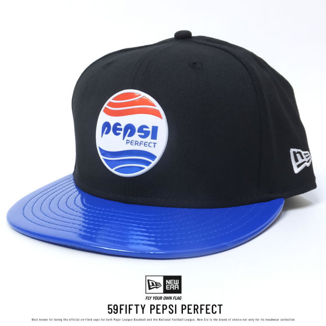 NEW ERA ニューエラ フラットバイザーキャップ コラボ 9FIFTY ペプシ パーフェクト ブラック ブルーバイザー (11557946)