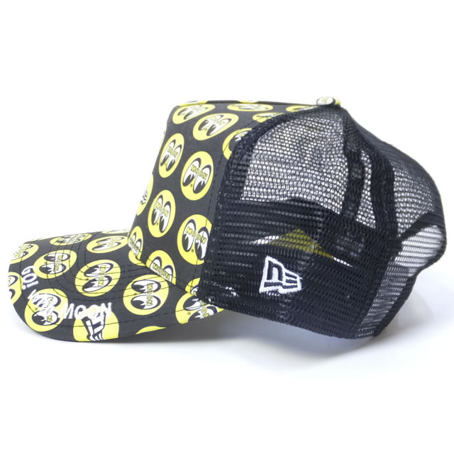 NEW ERA ニューエラ メッシュキャップ コラボ 9FORTY Aフレーム トラッカー MOONEYES EYE SHAPE ブラック×イエロー オールオーバー (11557983)