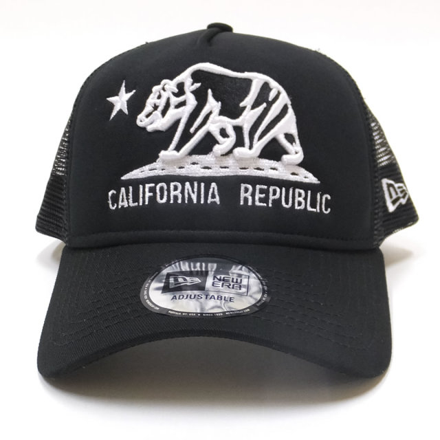 NEW ERA ニューエラ メッシュキャップ 9FORTY Aフレーム トラッカー カリフォルニアリパブリック ラインアート ブラック (11557404)