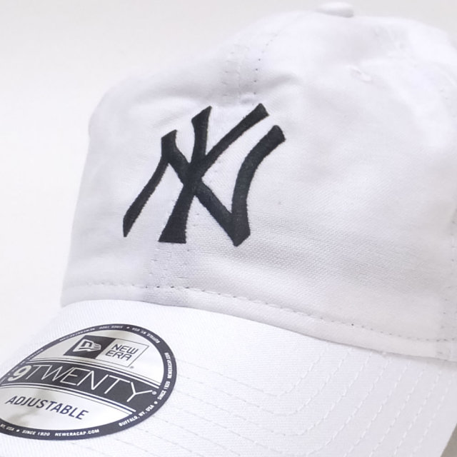 NEW ERA ニューエラ カーブバイザーキャップ 9TWENTY クロスストラップ オックスフォード ニューヨーク・ヤンキース ホワイト×ブラック (11557483)