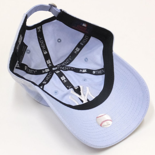 NEW ERA ニューエラ カーブバイザーキャップ 9TWENTY クロスストラップ オックスフォード ニューヨーク・ヤンキース ブルー×ホワイト (11557484)
