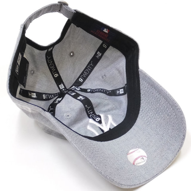 NEW ERA ニューエラ カーブバイザーキャップ 9TWENTY クロスストラップ オックスフォード ニューヨーク・ヤンキース ブラック×ホワイト (11557485)