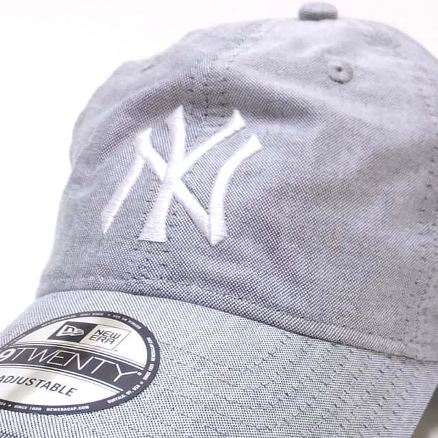 NEW ERA ニューエラ カーブバイザーキャップ 9TWENTY クロスストラップ オックスフォード ニューヨーク・ヤンキース ブラック×ホワイト (11557485)