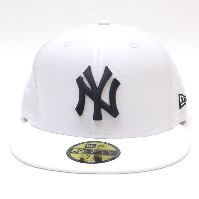 NEW ERA ニューエラ フラットバイザーキャップ 59FIFTY オックスフォード ニューヨーク・ヤンキース ホワイト×ブラック (11557545)