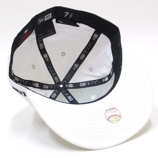 NEW ERA ニューエラ フラットバイザーキャップ 59FIFTY オックスフォード ニューヨーク・ヤンキース ホワイト×ブラック (11557545)