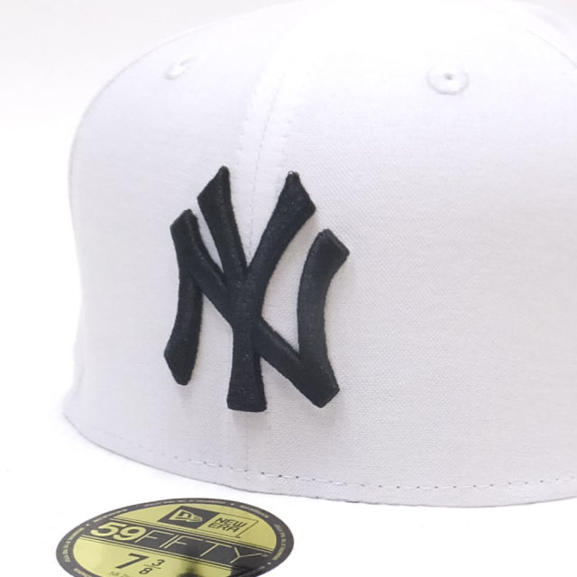NEW ERA ニューエラ フラットバイザーキャップ 59FIFTY オックスフォード ニューヨーク・ヤンキース ホワイト×ブラック (11557545)