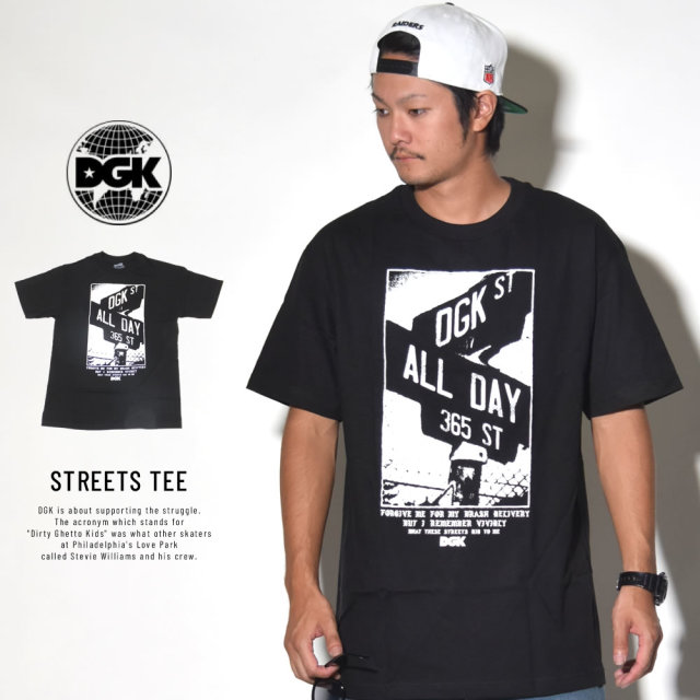 DGK ディージーケー 半袖Tシャツ STREETS TEE ブラック (DT-4157)
